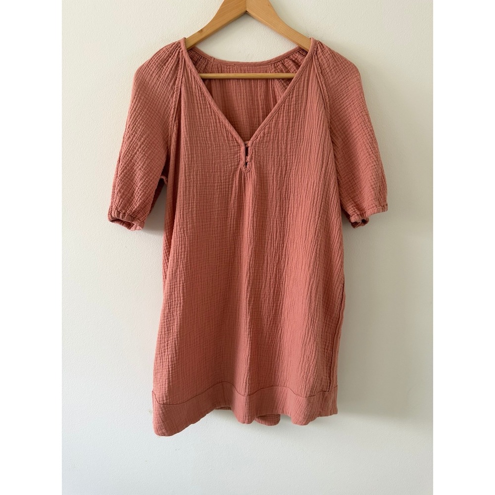 Anthropologie By Anthropologie Taylor Puff-Sleeved Tunic Dress Rose XS - Picture 3 of 10